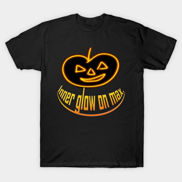 Halloween Pumpkin Inner Glow on Max T-Shirt by Klssaginaw